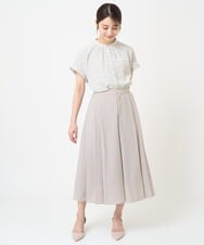 F1BGV65130 MK MICHEL KLEIN(小さいサイズ)(メゾン ドゥ サンク) 【小さいサイズ】幾何モチーフプリントブラウス/洗える アイボリー