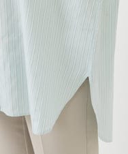 F1BGX53140 MK MICHEL KLEIN(小さいサイズ)(メゾン ドゥ サンク) 【小さいサイズ】ストライプ柄オーバーシャツブラウス/洗える ミント