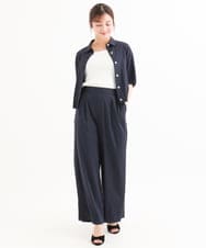 F1BHD60140 MK MICHEL KLEIN(小さいサイズ)(メゾン ドゥ サンク) 【小さいサイズ】[接触冷感/洗える]クロップド丈シャツ ベージュ