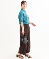 F1BHD60140 MK MICHEL KLEIN(小さいサイズ)(メゾン ドゥ サンク) 【小さいサイズ】[接触冷感/洗える]クロップド丈シャツ ベージュ