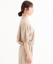 F1BHD60140 MK MICHEL KLEIN(小さいサイズ)(メゾン ドゥ サンク) 【小さいサイズ】[接触冷感/洗える]クロップド丈シャツ ベージュ
