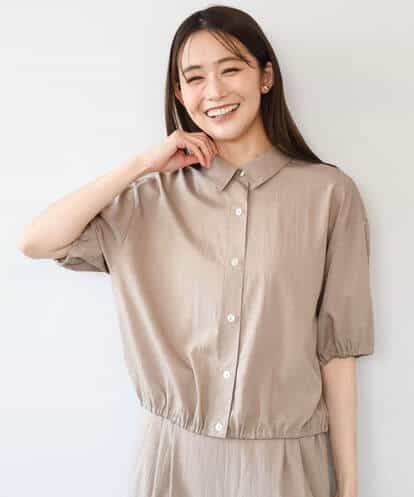 F1BHD60140 MK MICHEL KLEIN(小さいサイズ) 【小さいサイズ】[接触冷感/洗える]クロップド丈シャツ
