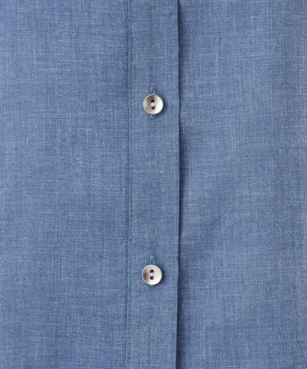 F1BHD65160 MK MICHEL KLEIN(小さいサイズ)(メゾン ドゥ サンク) 【小さいサイズ】[接触冷感/通気性/洗える]ラミーリネン混シャツブラウス ラベンダー