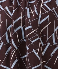 F1BHD68140 MK MICHEL KLEIN(小さいサイズ)(メゾン ドゥ サンク) 【小さいサイズ】[接触冷感/洗える]アートプリントブラウス ブラウン