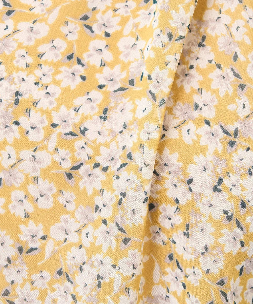 F1BHV01130 MK MICHEL KLEIN(小さいサイズ)(メゾン ドゥ サンク) 【小さいサイズ】小花柄シフォンブラウス/2way/洗える イエロー