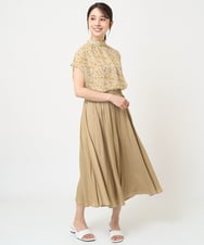 F1BHV01130 MK MICHEL KLEIN(小さいサイズ)(メゾン ドゥ サンク) 【小さいサイズ】小花柄シフォンブラウス/2way/洗える イエロー