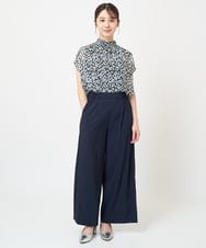 F1BHV01130 MK MICHEL KLEIN(小さいサイズ)(メゾン ドゥ サンク) 【小さいサイズ】小花柄シフォンブラウス/2way/洗える イエロー