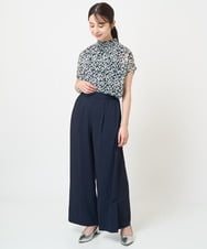 F1BHV01130 MK MICHEL KLEIN(小さいサイズ)(メゾン ドゥ サンク) 【小さいサイズ】小花柄シフォンブラウス/2way/洗える イエロー
