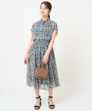 F1BHV01130 MK MICHEL KLEIN(小さいサイズ)(メゾン ドゥ サンク) 【小さいサイズ】小花柄シフォンブラウス/2way/洗える イエロー