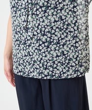 F1BHV01130 MK MICHEL KLEIN(小さいサイズ)(メゾン ドゥ サンク) 【小さいサイズ】小花柄シフォンブラウス/2way/洗える イエロー