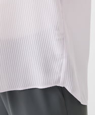 F1BHV18130 MK MICHEL KLEIN(小さいサイズ)(メゾン ドゥ サンク) 【小さいサイズ】ピンストライプ柄シアーブラウス/洗える ラベンダー