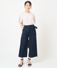 F1BHV68120 MK MICHEL KLEIN(小さいサイズ)(メゾン ドゥ サンク) 【小さいサイズ】配色パイピングデザインシフォントップス/洗える ホワイト
