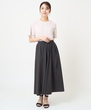 F1BHV68120 MK MICHEL KLEIN(小さいサイズ)(メゾン ドゥ サンク) 【小さいサイズ】配色パイピングデザインシフォントップス/洗える ホワイト
