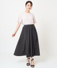 F1BHV68120 MK MICHEL KLEIN(小さいサイズ)(メゾン ドゥ サンク) 【小さいサイズ】配色パイピングデザインシフォントップス/洗える ホワイト