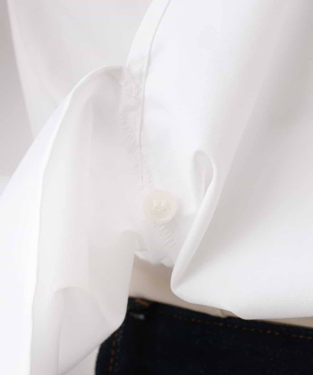 F1BJD27140 MK MICHEL KLEIN(小さいサイズ)(メゾン ドゥ サンク) 【小さいサイズ】[防シワ/洗える]コットン混ベーシックシャツ（無地） ホワイト