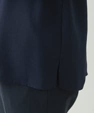 F1BJP38130 MK MICHEL KLEIN(小さいサイズ)(メゾン ドゥ サンク) 【小さいサイズ】パールピン付きブラウス/洗える ネイビー
