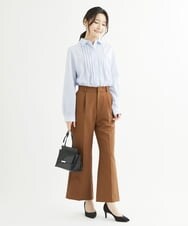 F1BJS02110 MK MICHEL KLEIN(小さいサイズ)(メゾン ドゥ サンク) 【小さいサイズ】ストレッチジャージシャツ/洗える ライトブルー