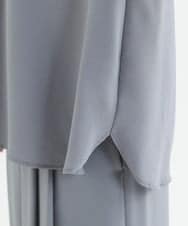 F1BJU33130 MK MICHEL KLEIN(小さいサイズ)(メゾン ドゥ サンク) 【小さいサイズ】タックVネックブラウス/洗える ネイビー