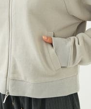 F1CAD32140 MK MICHEL KLEIN(小さいサイズ)(メゾン ドゥ サンク) 【小さいサイズ】ラメ裏毛スウェットダブルジップパーカー/洗濯機で洗える ベージュ