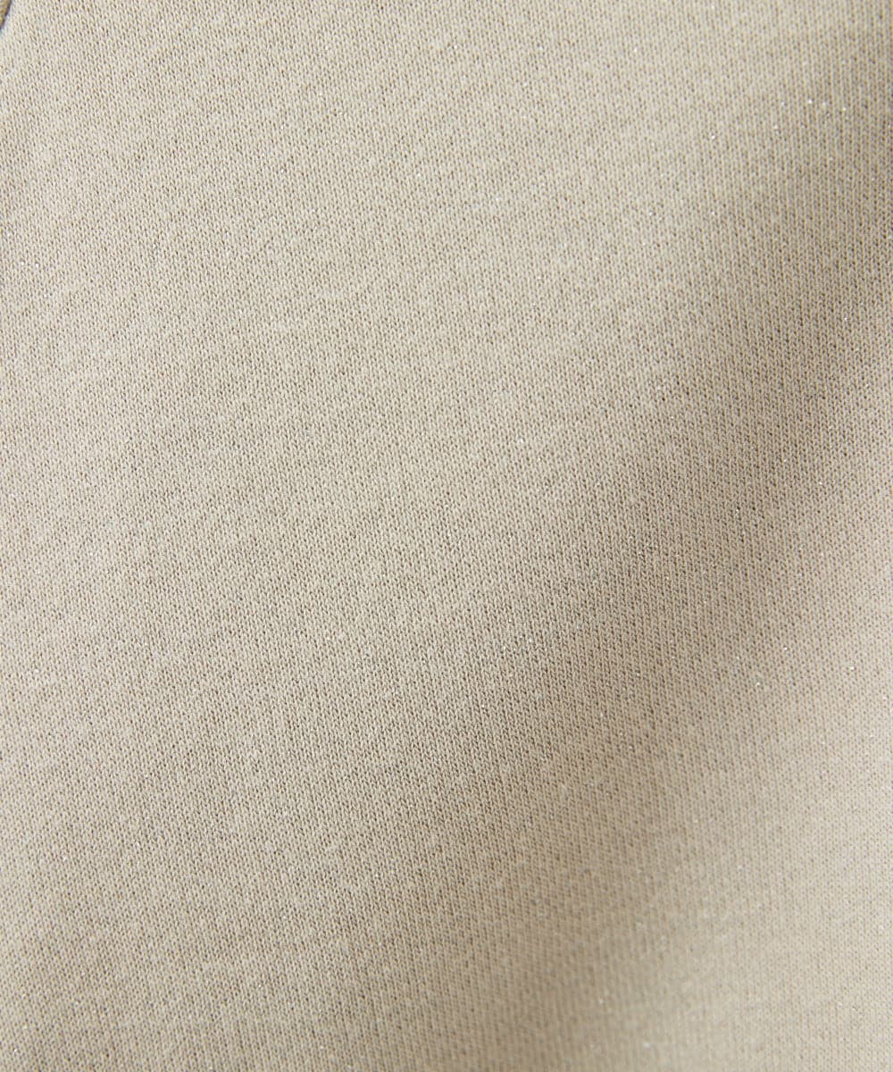 F1CAD32140 MK MICHEL KLEIN(小さいサイズ)(メゾン ドゥ サンク) 【小さいサイズ】ラメ裏毛スウェットダブルジップパーカー/洗濯機で洗える ベージュ