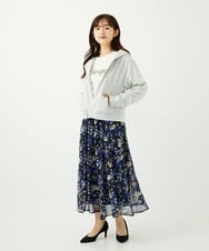F1CAD32140 MK MICHEL KLEIN(小さいサイズ)(メゾン ドゥ サンク) 【小さいサイズ】ラメ裏毛スウェットダブルジップパーカー/洗濯機で洗える ベージュ