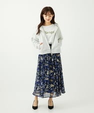 F1CAD32140 MK MICHEL KLEIN(小さいサイズ)(メゾン ドゥ サンク) 【小さいサイズ】ラメ裏毛スウェットダブルジップパーカー/洗濯機で洗える ベージュ