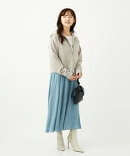 F1CAD32140 MK MICHEL KLEIN(小さいサイズ)(メゾン ドゥ サンク) 【小さいサイズ】ラメ裏毛スウェットダブルジップパーカー/洗濯機で洗える ベージュ
