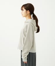 F1CAD32140 MK MICHEL KLEIN(小さいサイズ)(メゾン ドゥ サンク) 【小さいサイズ】ラメ裏毛スウェットダブルジップパーカー/洗濯機で洗える ベージュ