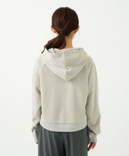 F1CAD32140 MK MICHEL KLEIN(小さいサイズ)(メゾン ドゥ サンク) 【小さいサイズ】ラメ裏毛スウェットダブルジップパーカー/洗濯機で洗える ベージュ