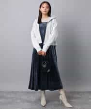 F1CAD32140 MK MICHEL KLEIN(小さいサイズ)(メゾン ドゥ サンク) 【小さいサイズ】ラメ裏毛スウェットダブルジップパーカー/洗濯機で洗える ベージュ