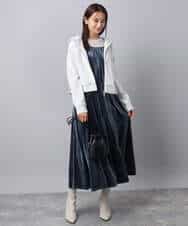 F1CAD32140 MK MICHEL KLEIN(小さいサイズ)(メゾン ドゥ サンク) 【小さいサイズ】ラメ裏毛スウェットダブルジップパーカー/洗濯機で洗える ベージュ