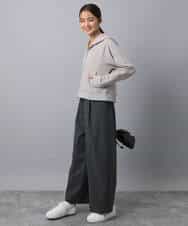 F1CAD32140 MK MICHEL KLEIN(小さいサイズ)(メゾン ドゥ サンク) 【小さいサイズ】ラメ裏毛スウェットダブルジップパーカー/洗濯機で洗える ベージュ