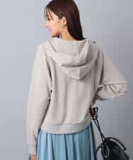 F1CAD32140 MK MICHEL KLEIN(小さいサイズ)(メゾン ドゥ サンク) 【小さいサイズ】ラメ裏毛スウェットダブルジップパーカー/洗濯機で洗える ベージュ