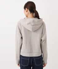F1CAD32140 MK MICHEL KLEIN(小さいサイズ)(メゾン ドゥ サンク) 【小さいサイズ】ラメ裏毛スウェットダブルジップパーカー/洗濯機で洗える ベージュ