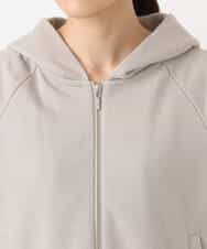 F1CAD32140 MK MICHEL KLEIN(小さいサイズ)(メゾン ドゥ サンク) 【小さいサイズ】ラメ裏毛スウェットダブルジップパーカー/洗濯機で洗える ベージュ