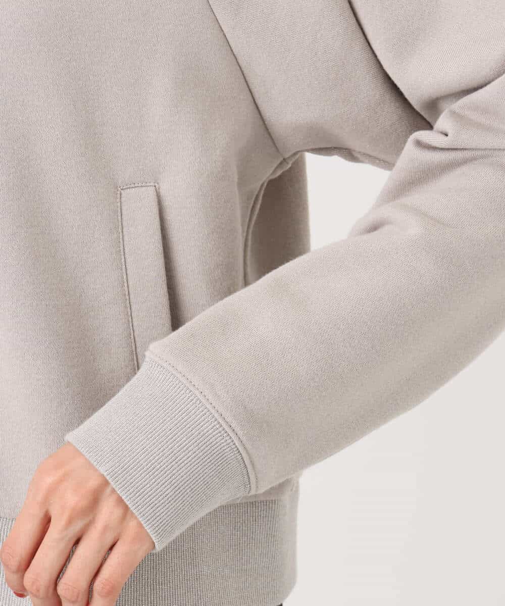 F1CAD32140 MK MICHEL KLEIN(小さいサイズ)(メゾン ドゥ サンク) 【小さいサイズ】ラメ裏毛スウェットダブルジップパーカー/洗濯機で洗える ベージュ