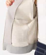 F1CAD32140 MK MICHEL KLEIN(小さいサイズ)(メゾン ドゥ サンク) 【小さいサイズ】ラメ裏毛スウェットダブルジップパーカー/洗濯機で洗える ベージュ