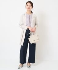 F1CFV30160 MK MICHEL KLEIN(小さいサイズ)(メゾン ドゥ サンク) 【小さいサイズ】ダブルフェイス着流しカーディガン/洗える ライトグレー