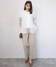 F1CGD40130 MK MICHEL KLEIN(小さいサイズ)(メゾン ドゥ サンク) 【小さいサイズ】コットン混シアーラメカーディガン/洗える ライトブルー