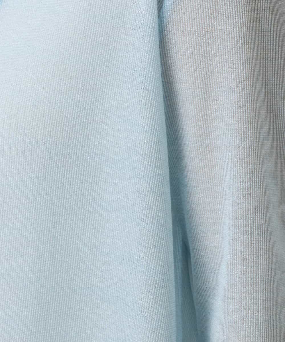 F1CGD40130 MK MICHEL KLEIN(小さいサイズ)(メゾン ドゥ サンク) 【小さいサイズ】コットン混シアーラメカーディガン/洗える ライトブルー