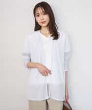 F1CGD40130 MK MICHEL KLEIN(小さいサイズ)(メゾン ドゥ サンク) 【小さいサイズ】コットン混シアーラメカーディガン/洗える ライトグレー