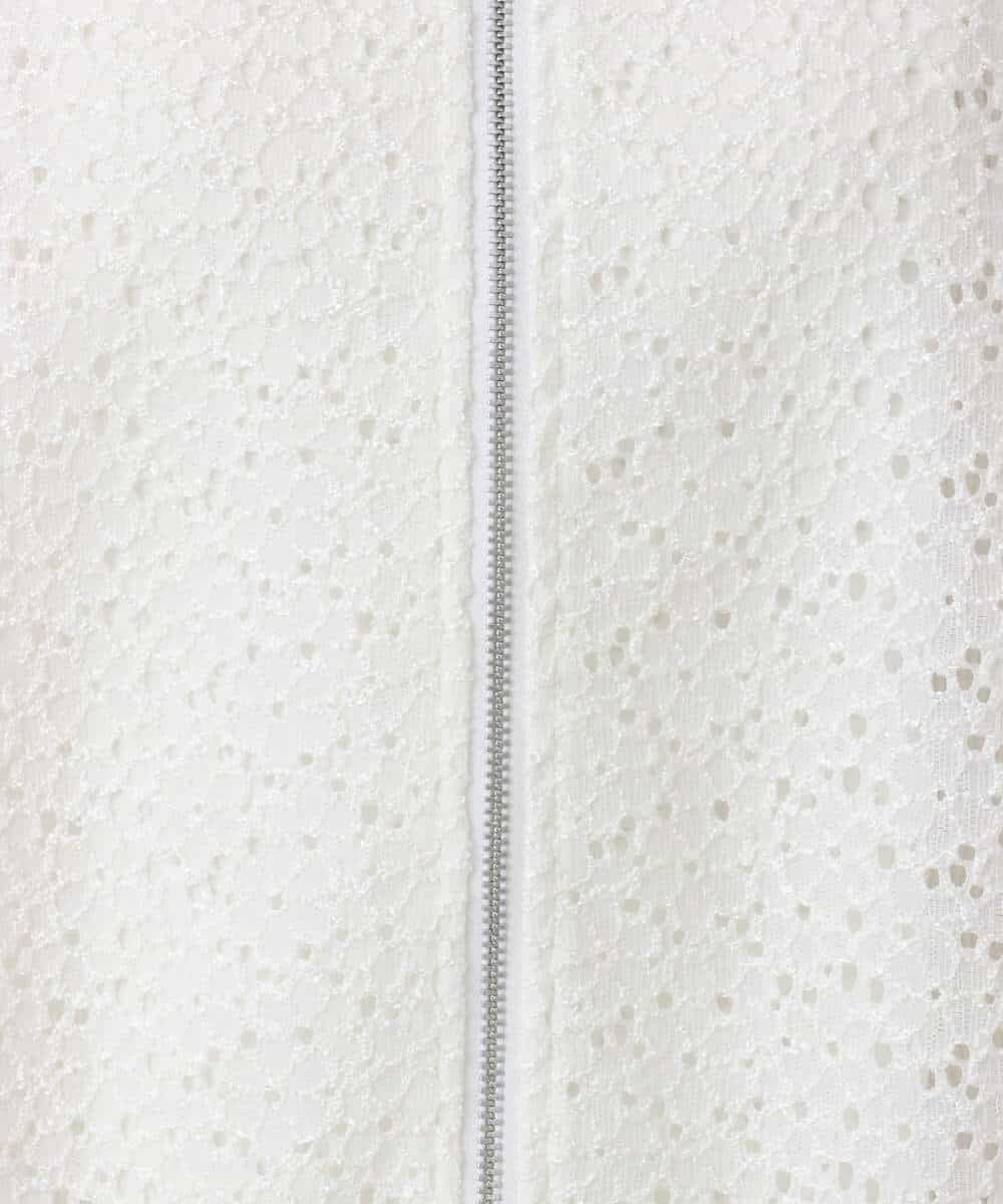 F1CGD40180 MK MICHEL KLEIN(小さいサイズ)(メゾン ドゥ サンク) 【小さいサイズ】花柄ラッセルレースジップアップブルゾン/洗える ネイビー