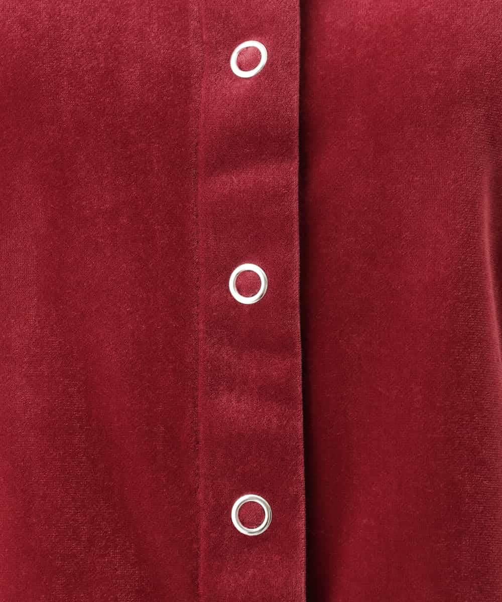 F1CJD24140 MK MICHEL KLEIN(小さいサイズ)(メゾン ドゥ サンク) 【小さいサイズ】[洗える]シアーベロア カーディガン ピンク
