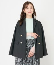 F1DAA36230 MK MICHEL KLEIN(小さいサイズ)(メゾン ドゥ サンク) 【小さいサイズ】ダブルブレストジャケット（チェック・無地）/洗える ブラウン（チェック）