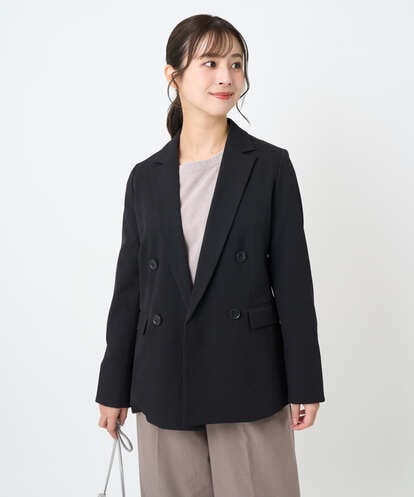 F1DAE45230 MK MICHEL KLEIN(小さいサイズ) 【小さいサイズ】ダブルブレストジャケット/洗える