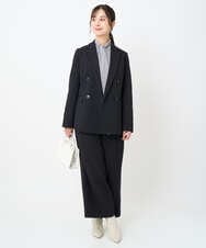 F1DAE45230 MK MICHEL KLEIN(小さいサイズ)(メゾン ドゥ サンク) 【小さいサイズ】ダブルブレストジャケット/洗える ブラック