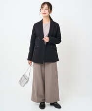 F1DAE45230 MK MICHEL KLEIN(小さいサイズ)(メゾン ドゥ サンク) 【小さいサイズ】ダブルブレストジャケット/洗える ブラック