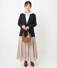 F1DAE45230 MK MICHEL KLEIN(小さいサイズ)(メゾン ドゥ サンク) 【小さいサイズ】ダブルブレストジャケット/洗える ブラック