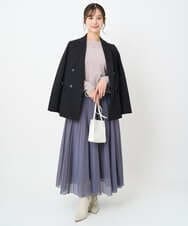 F1DAE45230 MK MICHEL KLEIN(小さいサイズ)(メゾン ドゥ サンク) 【小さいサイズ】ダブルブレストジャケット/洗える ブラック