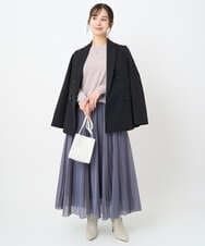 F1DAE45230 MK MICHEL KLEIN(小さいサイズ)(メゾン ドゥ サンク) 【小さいサイズ】ダブルブレストジャケット/洗える ブラック